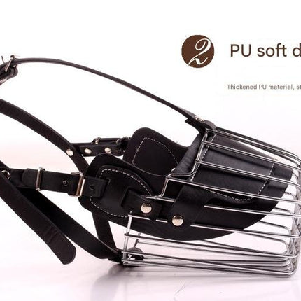 Black Metal Basket Dog Muzzle - Anti-Bite & Anti-Barking - XL