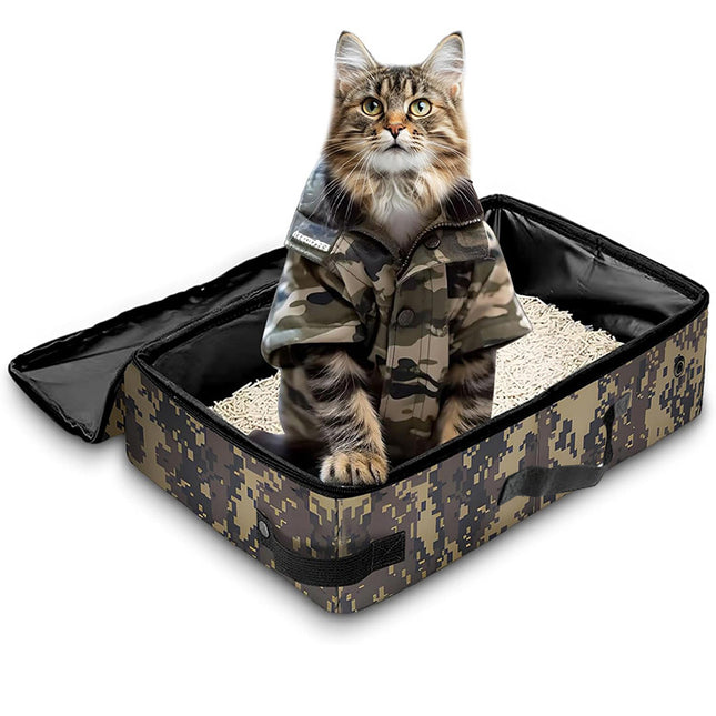 Camouflage Portable Foldable Cat Litter Box