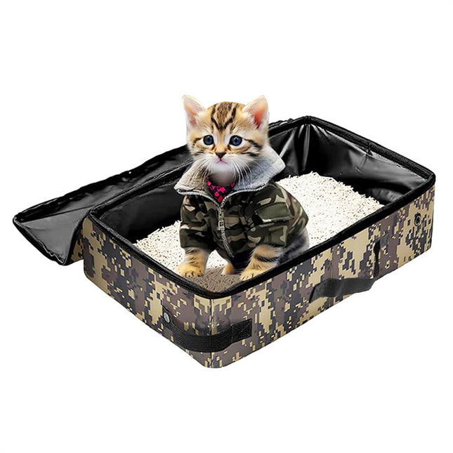 Camouflage Portable Foldable Cat Litter Box – product detail