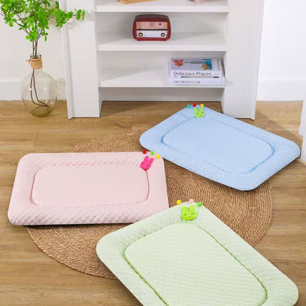 Pink Breathable Cooling Pet Mat - Ice Bean Summer Bed for Small Dogs (S : 35x47cm)