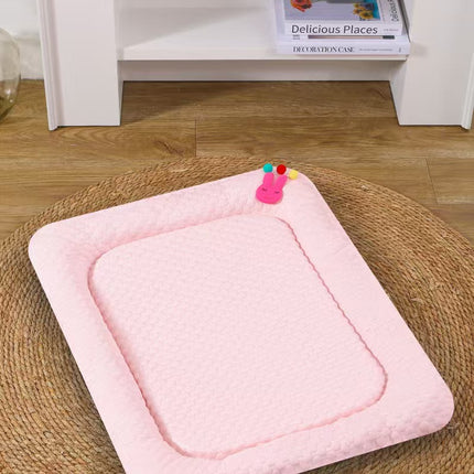 Pink Breathable Cooling Pet Mat - Ice Bean Summer Bed for Small Dogs (L : 50x65cm)
