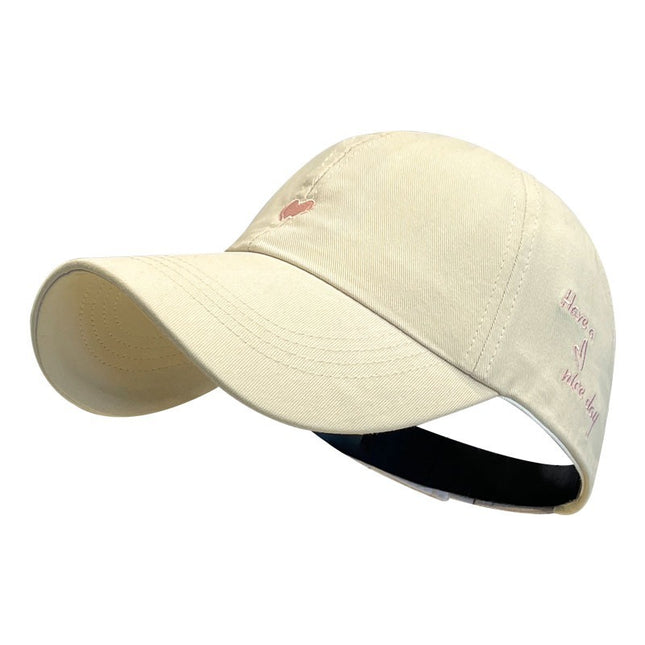 Beige Stylish Ponytail Opening Baseball Cap