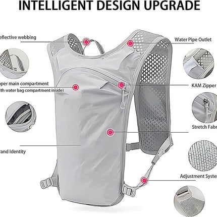 Black Lightweight Hydration Vest Pack - Breathable Running & Cycling Backpack