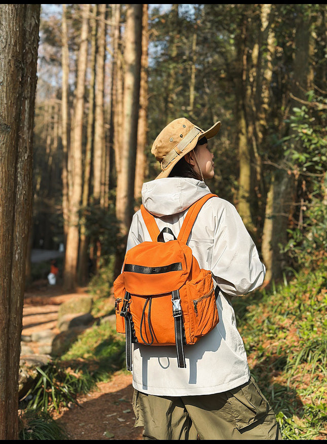 Brown Lightweight Nylon Backpack – product detail