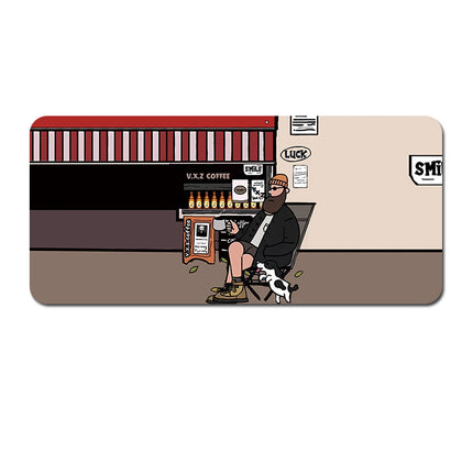 (90x40x0.4cm) Computer Desk Mat - Big Beard Uncle Series, Smooth Gaming Surface - Style 6