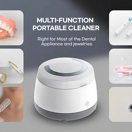 White Ultrasonic Cleaner with UV Light for Dentures, Aligners & Jewelry