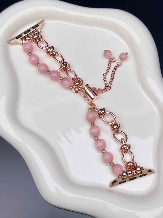 2-Pcs Pink Elegant Cat's Eye Beaded (Compatible Size :42/44/45MM)