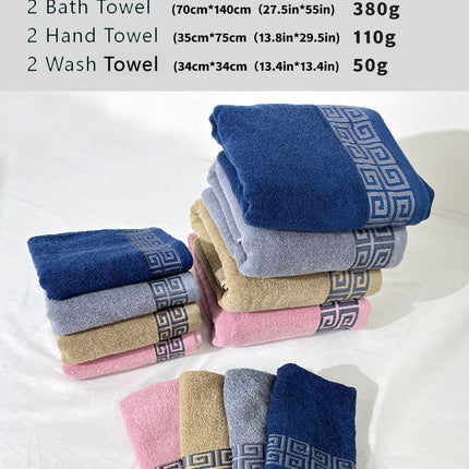 Khaki Luxury Cotton Towel Set - 6-Piece Highly Absorbent Bath & Hand Towels