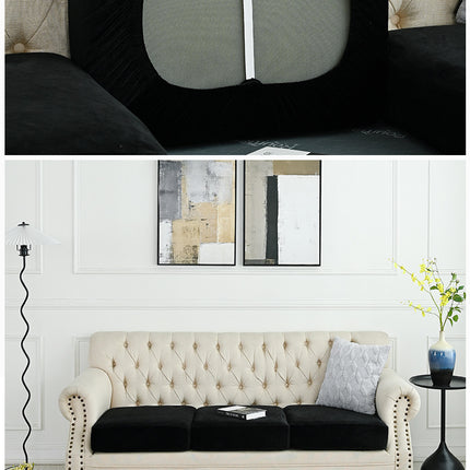 2 Pcs Black Elegant Polyester Sofa Cover - Full Protection Against Cat Scratches & Wear