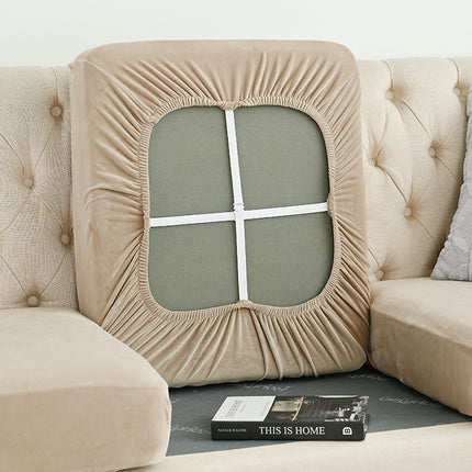 2 Pcs Beige Elegant Polyester Sofa Cover - Full Protection Against Cat Scratches & Wear