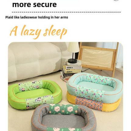 Size S Grey Cozy Pet Bed for Small Dogs and Cats - Durable & Chew-Resistant Nest for All Seasons