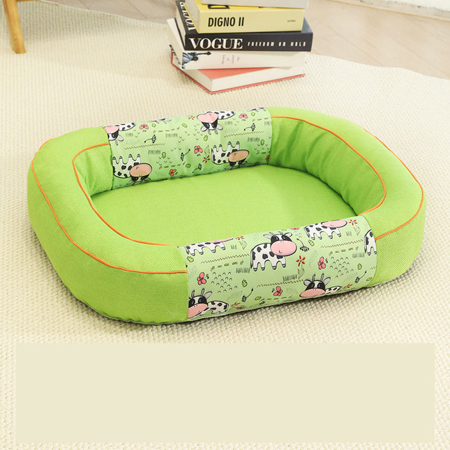 Size M Green Cozy Pet Bed for Small Dogs and Cats