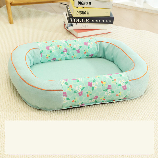 Size M Blue Cozy Pet Bed for Small Dogs and Cats