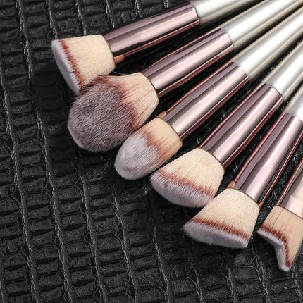 Pink 18-Piece Makeup Brush Set - Professional Synthetic Fiber Brushes with Wooden Handles for Flawless Beauty