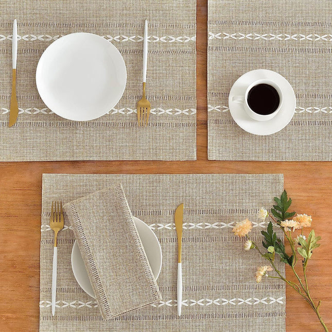 4 Pcs Beige Woven Placemats – product detail