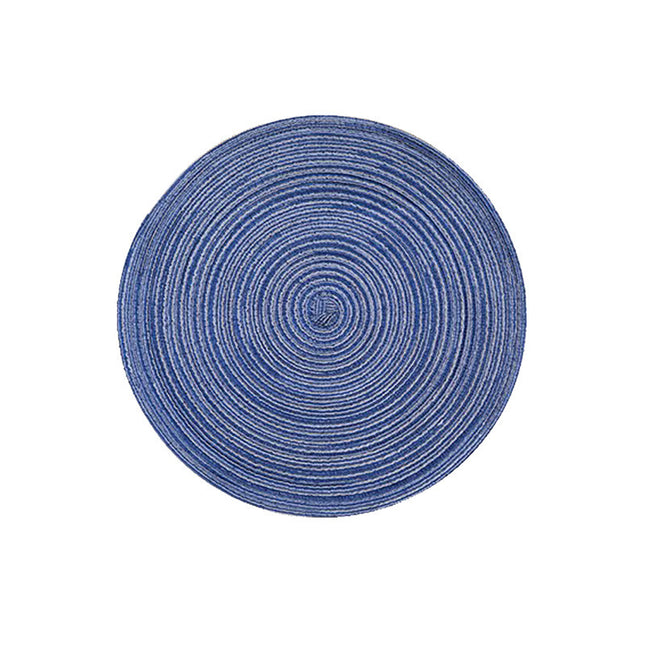 8 Pcs Blue Woven Round Placemat