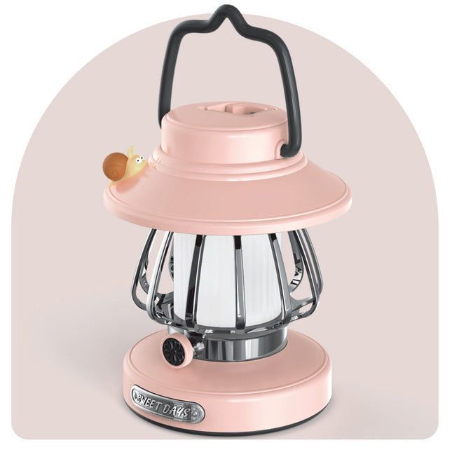 Pink Retro Snail Night Light (Color Dimming)