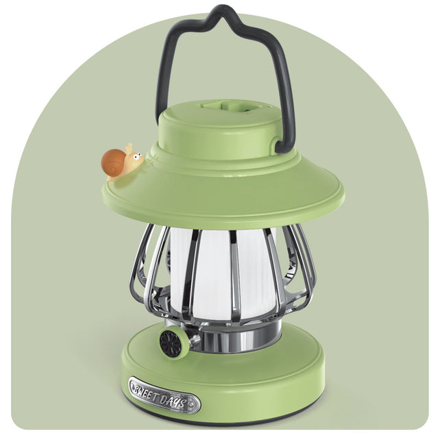 Green Retro Snail Night Light (Color Dimming)