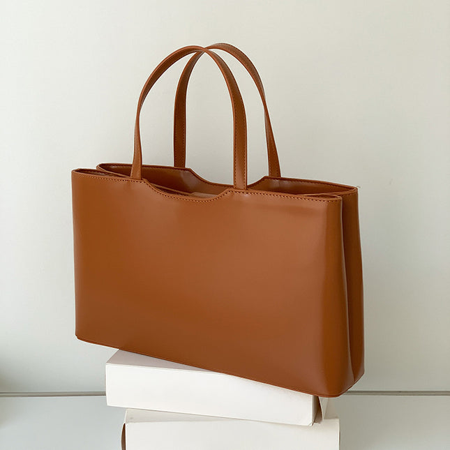Brown Large Capacity Tote Bag