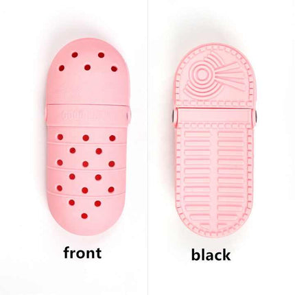 2 Pcs Pink Portable Makeup Brush Holder - Silicone Cosmetic Organizer with 21 Slots, Washable, 20x8x5cm, 170g(makeup brush not included)