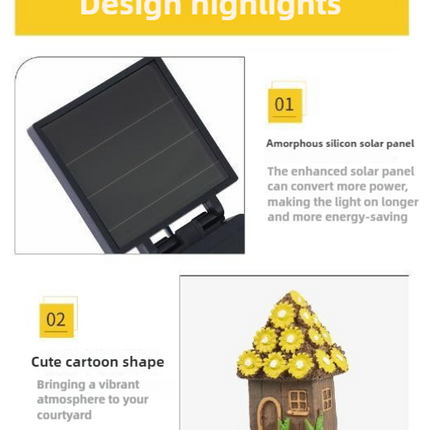 Style 4 Brown And Blue Solar Resin Garden Stake Light - Outdoor Landscape Light for Yard and Patio Decor