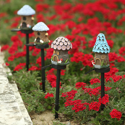 Style 5 Brown And Pink Solar Resin Garden Stake Light - Outdoor Landscape Light for Yard and Patio Decor