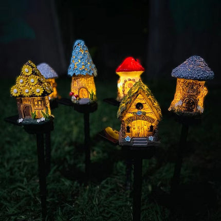 Style 6 Brown And Blue Solar Resin Garden Stake Light - Outdoor Landscape Light for Yard and Patio Decor