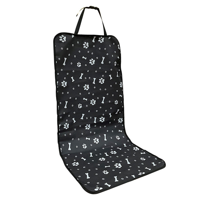 4 Pcs Black with Paw and Bone Print Waterproof Pet Car (106 X 49 Cm)