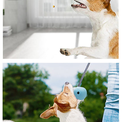 2 Pcs Light Green And Green Interactive Pet Treat Dispensing Ball - Food-Grade Silicone Rolling Toy for Dogs with 1.5 cm Leakage Hole