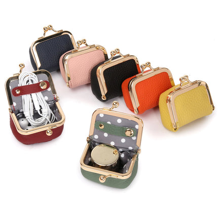 Green Mini Jewelry Pouch - Compact PU Leather Coin Purse for Earrings, Rings, and Necklaces, 6.5x5x3.5cm