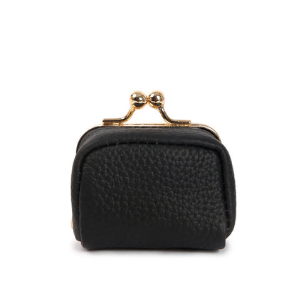 Yellow Mini Jewelry Pouch - Compact PU Leather Coin Purse for Earrings, Rings, and Necklaces, 6.5x5x3.5cm