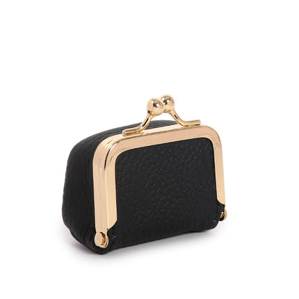 Orange Mini Jewelry Pouch - Compact PU Leather Coin Purse for Earrings, Rings, and Necklaces, 6.5x5x3.5cm