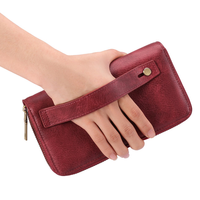Black Double Zipper Women's Wallet
