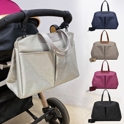Size Large Khaki Stylish Multi-Function Diaper Bag - Insulated Tote with Shoulder Strap for Baby Essentials