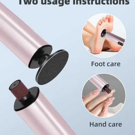 Rose Glod Rechargeable Electric Foot File with 9 Speed Settings - Callus Remover for Smooth Feet