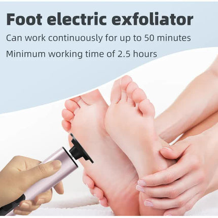 Rose Glod Rechargeable Electric Foot File with 9 Speed Settings - Callus Remover for Smooth Feet