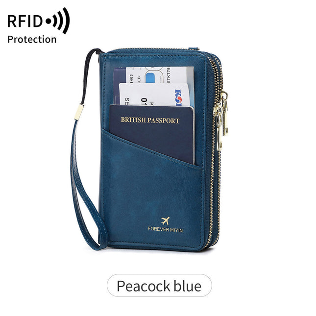 Peacock Blue RFID Blocking Passport Wallet