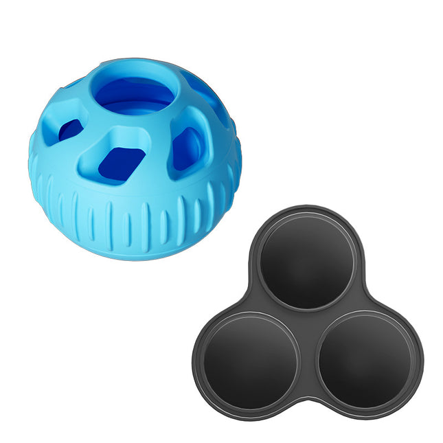 Blue Ball and Black Mold Pet Treat Dispensing Ball and Molding Set