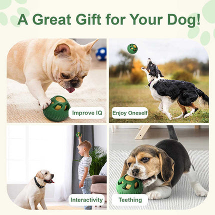 Red Ball and Yellow Mold Pet Treat Dispensing Ball and Molding Set - Silicone Dog Chew Toy for Teeth Cleaning and Boredom Relief