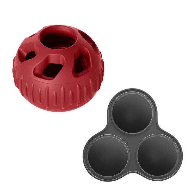 Red Ball and Black Mold Pet Treat Dispensing Ball and Molding Set