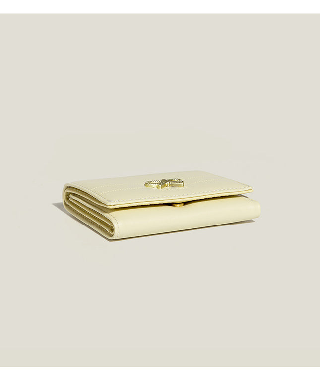 Pink Compact Women's Bow-Accent Wallet – product detail