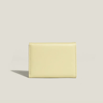 Purple Compact Women's Bow-Accent Wallet - Fresh Minimalist PU Leather Foldable Card Holder with Multiple Slots