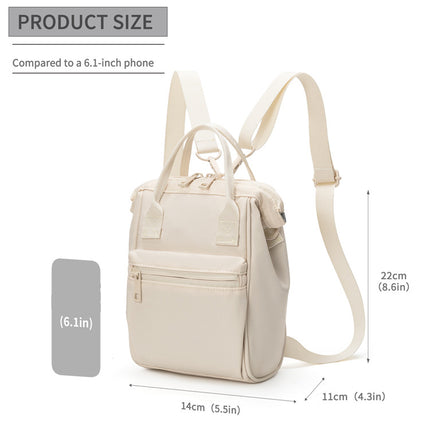 Black Mini Waterproof Oxford Backpack - Lightweight 263g Travel Crossbody Bag with Adjustable Straps