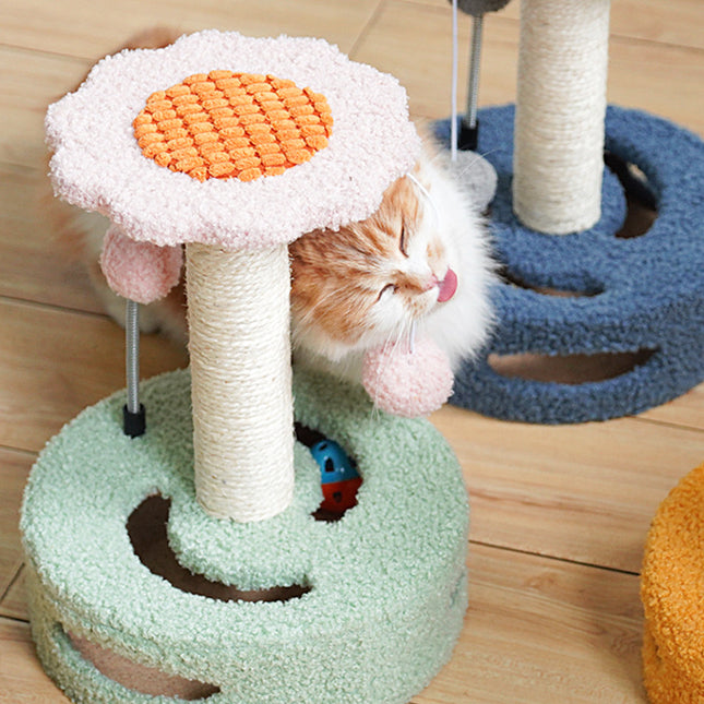 Blue And Grey Sunflower Cat Scratching Post – product detail