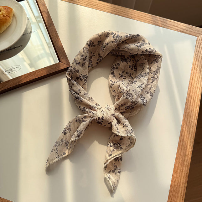 Style 1 Beige Versatile Patterned Square Scarf 65x65cm Lightweight
