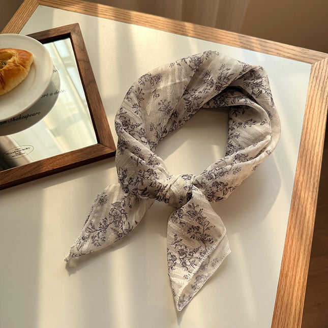 Style 4 Black And White Versatile Patterned Square Scarf 65x65cm Lightweight Polyester Neckerchief Headband