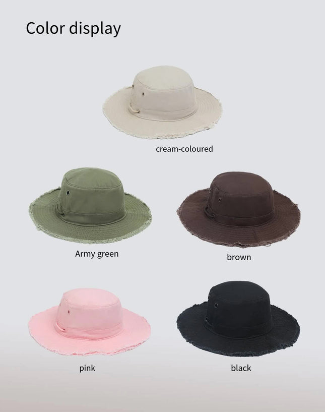 Black Packable Cotton Bucket Hat