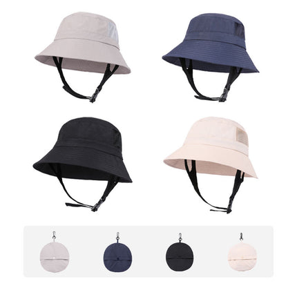 Dark Blue UV50+ Sun Protection Bucket Hat - Waterproof, Quick-Dry, Foldable Outdoor Fishing Hat for Men and Women