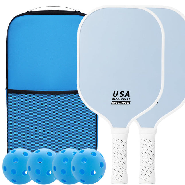 Light Blue Fiberglass Pickleball Paddle Set