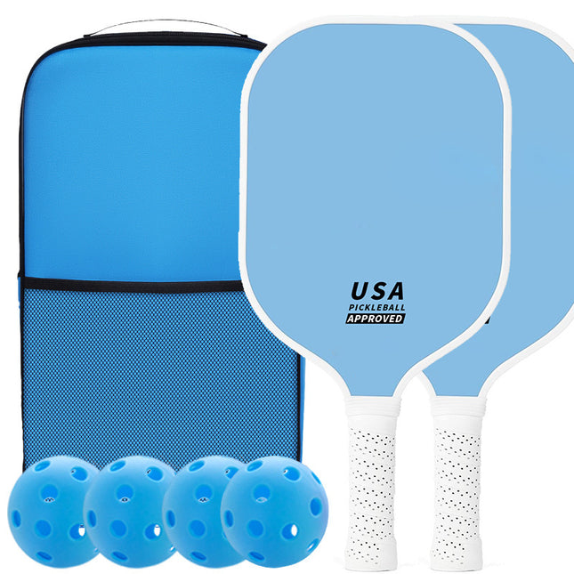 Bright Blue Fiberglass Pickleball Paddle Set